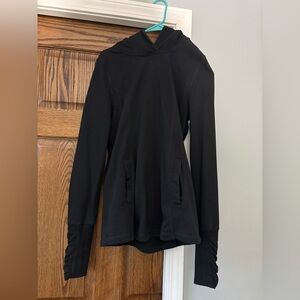 Ptula Black Hooded Pullover Sweatshirt